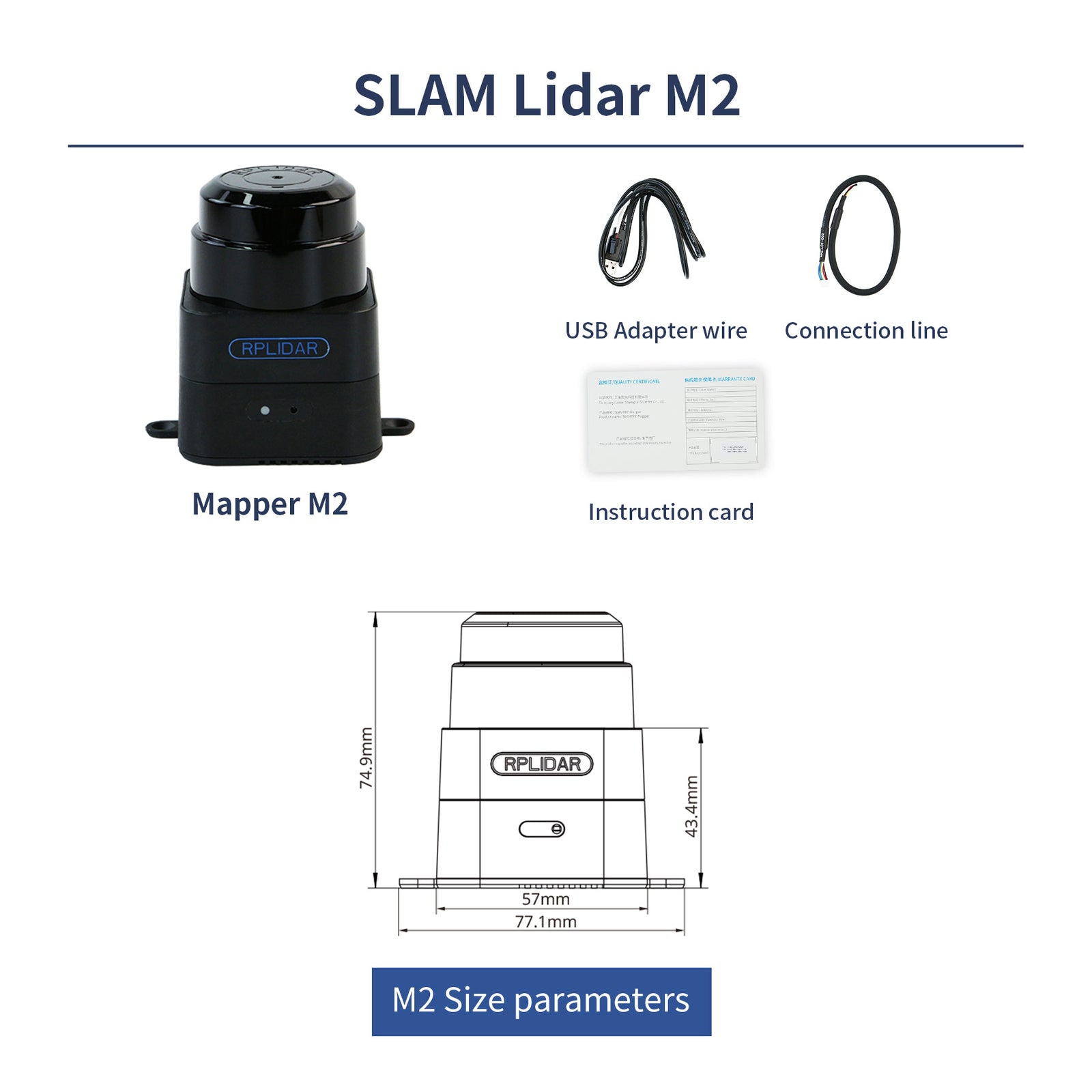 Slamtec RPLIDAR Lidar SLAM A1 A2 A3 S1 S2 S2L MapperM2 지원 ROS/ROS2용 매핑 탐색 버전 매퍼 M2